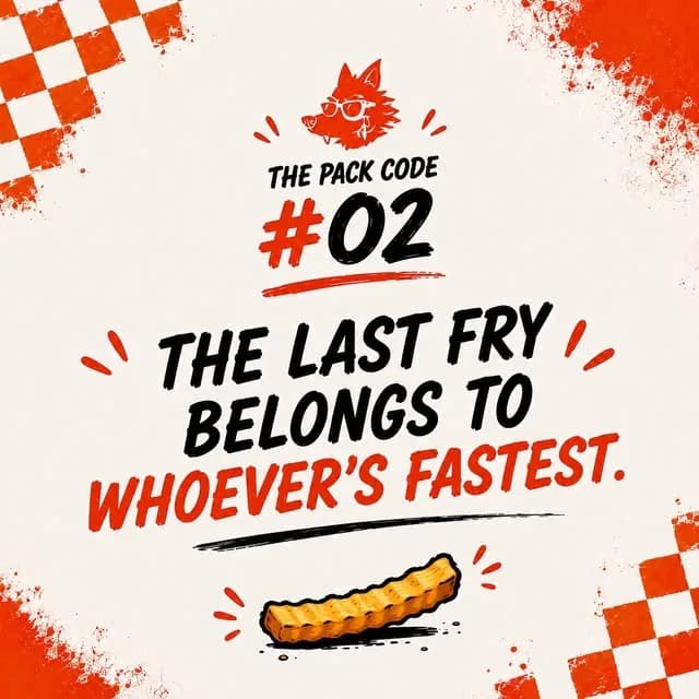 The Pack Code #02: The last fry belongs to whoever's fastest.